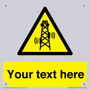 Custom warning RF radiation transmitter